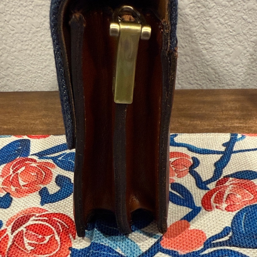 NWOT Patricia Nash Garnet Brown and Blue Patchwork bag  WITHOUT crossbody strap - Picture 3 of 6